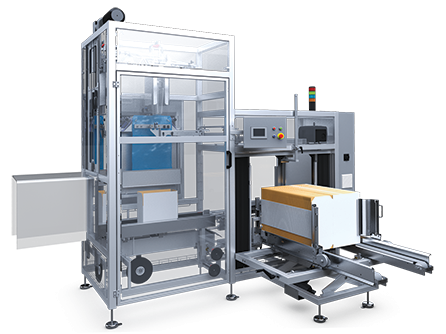 Vztyčovač krabic a vkládač sáčků