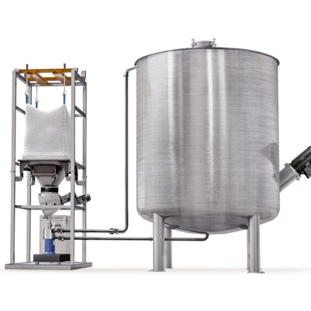 Inline solid-liquid mixer for chemicals and paints