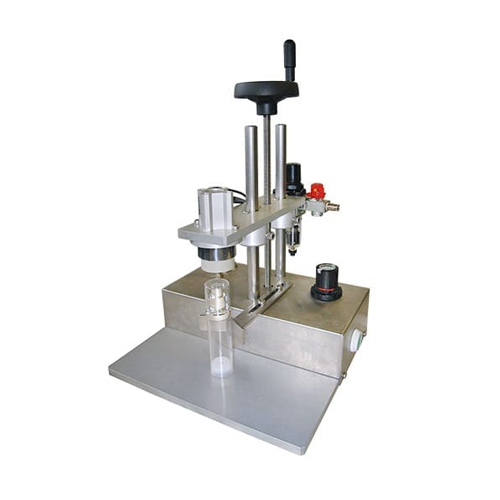 Pneumatic cap press for bottles and jars