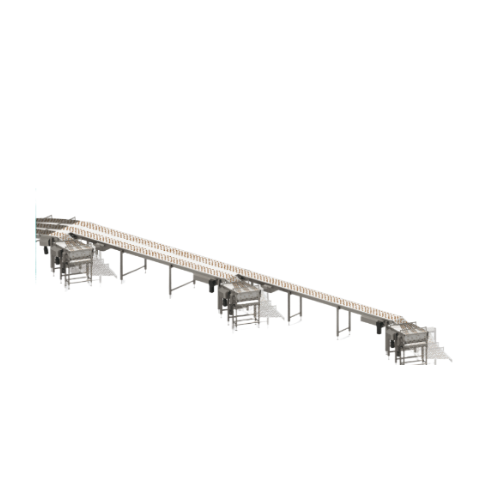 Product distribution system for large capacity wrappers