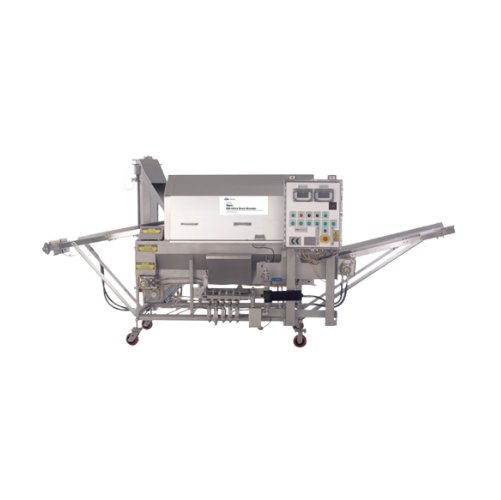 Rotary drum breader for irregular-shaped food coating