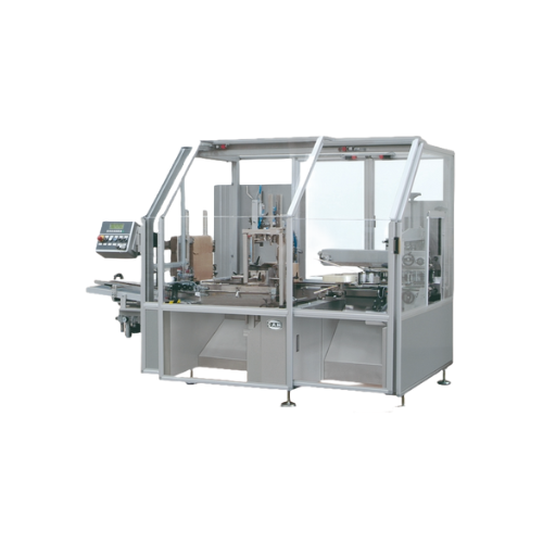 Poziome urządzenie do pakowania średnich skrzyń transportowych w branży farmaceutycznej i spożywczej