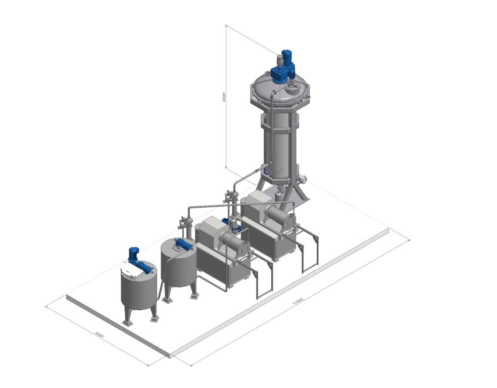 Ciągła linia do produkcji czekolady z poziomymi młynami kulowymi