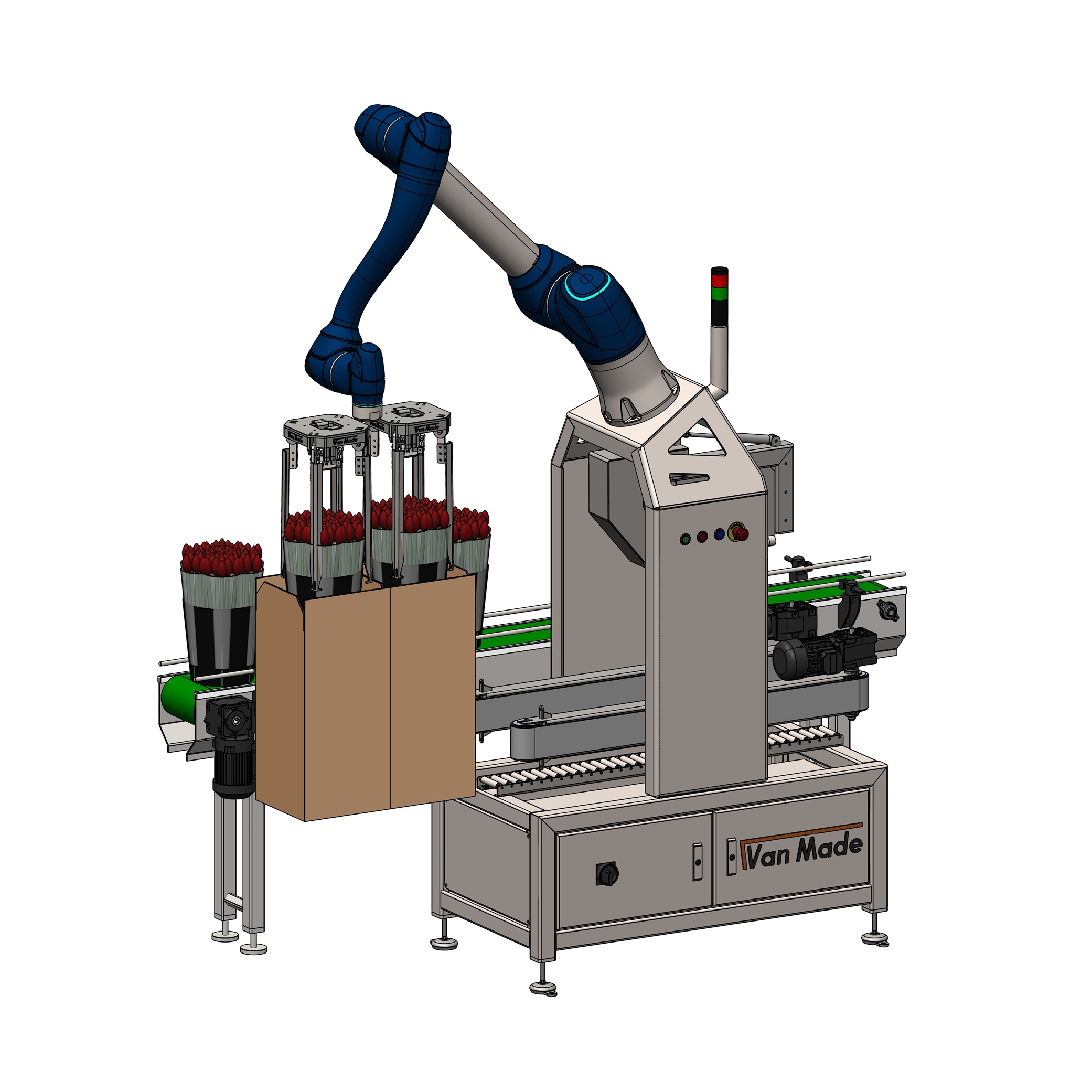 Moduł Cobot Bucket Box do automatycznego pakowania pudełek