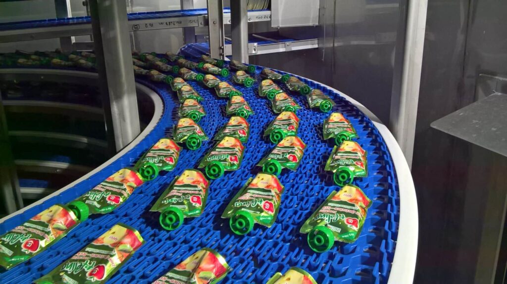 Pasteurization and Cooling Line for Spouted Fruit Pouches