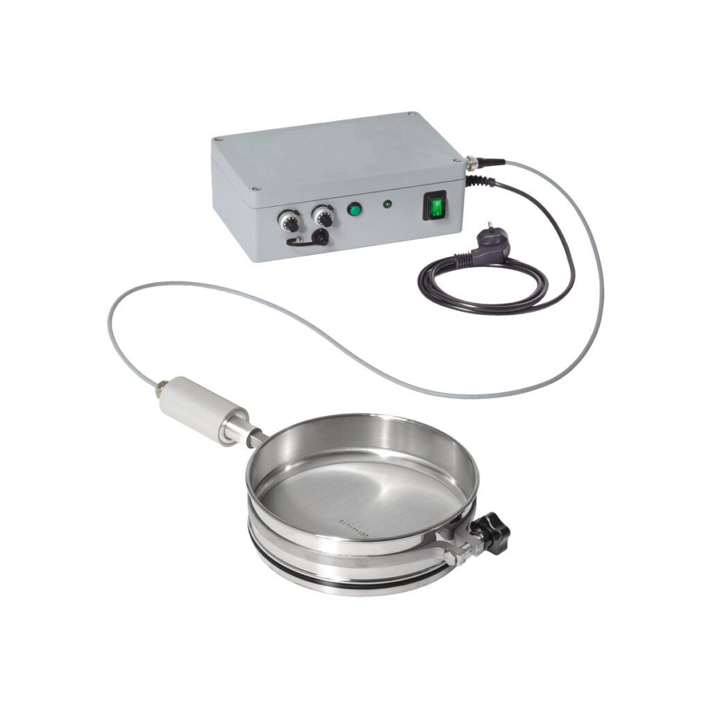Ultrasonic sieving for difficult fine powders