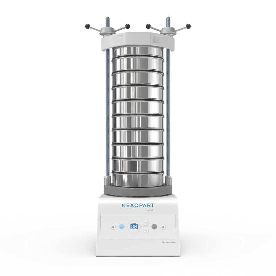 Test sieve shaker for dry and wet particle size analysis